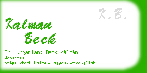 kalman beck business card